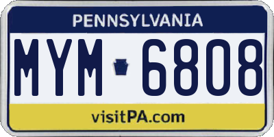 PA license plate MYM6808