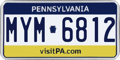 PA license plate MYM6812