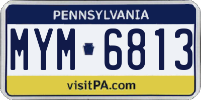 PA license plate MYM6813