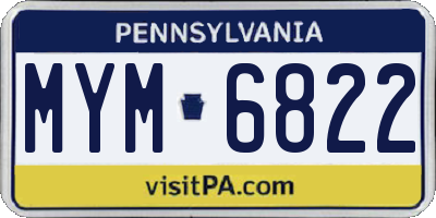 PA license plate MYM6822