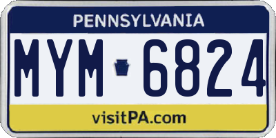 PA license plate MYM6824