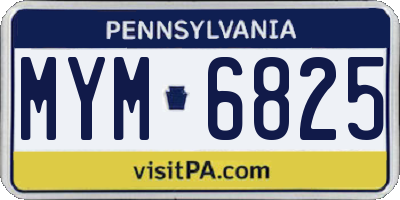 PA license plate MYM6825