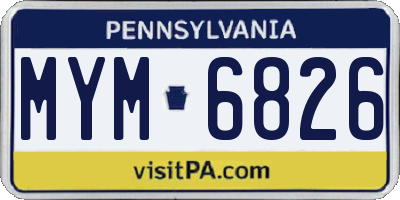 PA license plate MYM6826