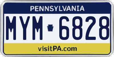 PA license plate MYM6828