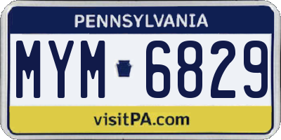 PA license plate MYM6829