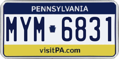 PA license plate MYM6831