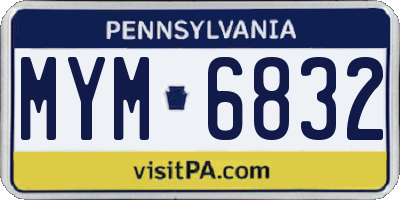 PA license plate MYM6832