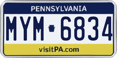 PA license plate MYM6834