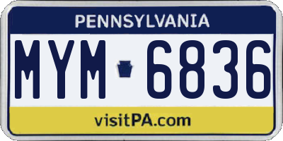 PA license plate MYM6836