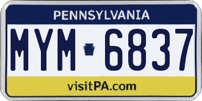 PA license plate MYM6837