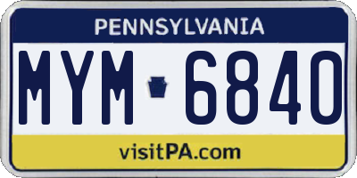 PA license plate MYM6840