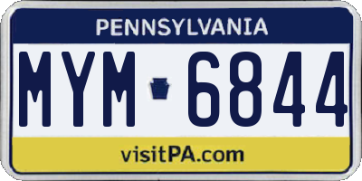PA license plate MYM6844