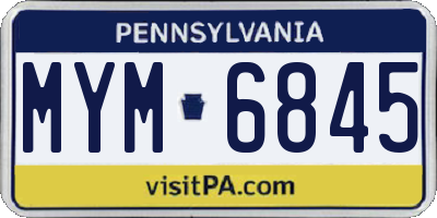 PA license plate MYM6845