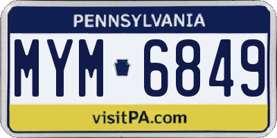 PA license plate MYM6849