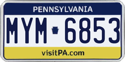 PA license plate MYM6853
