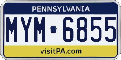 PA license plate MYM6855