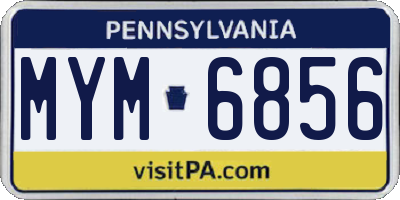 PA license plate MYM6856