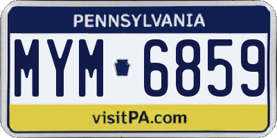PA license plate MYM6859