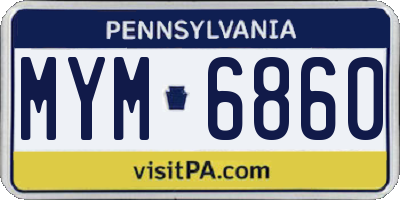 PA license plate MYM6860
