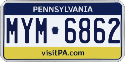 PA license plate MYM6862