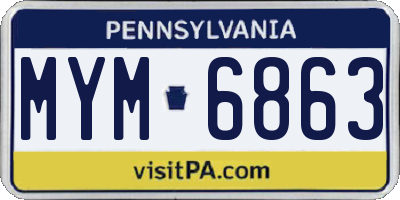 PA license plate MYM6863