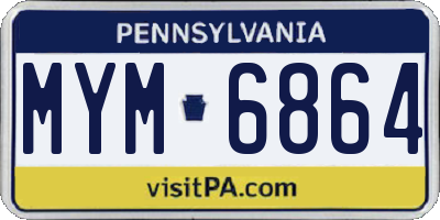 PA license plate MYM6864