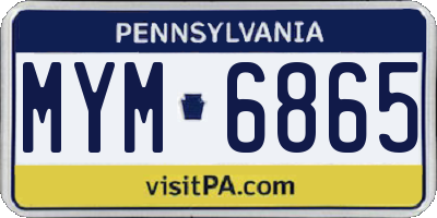 PA license plate MYM6865