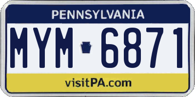 PA license plate MYM6871