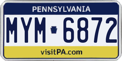 PA license plate MYM6872