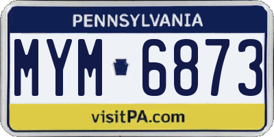 PA license plate MYM6873