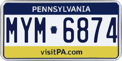 PA license plate MYM6874