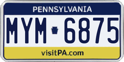 PA license plate MYM6875