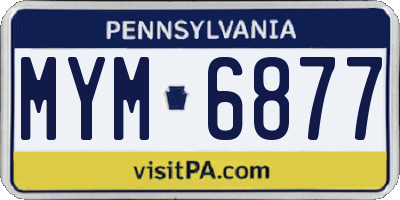 PA license plate MYM6877