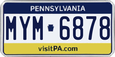 PA license plate MYM6878