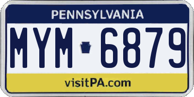 PA license plate MYM6879