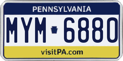 PA license plate MYM6880