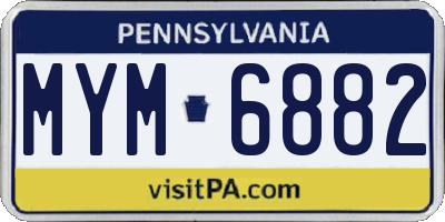 PA license plate MYM6882
