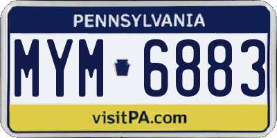 PA license plate MYM6883