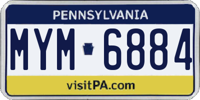 PA license plate MYM6884