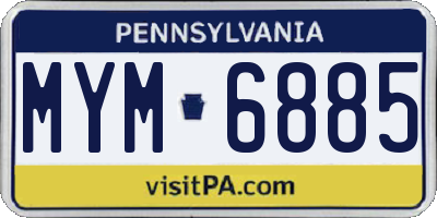 PA license plate MYM6885