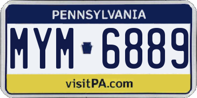 PA license plate MYM6889