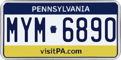 PA license plate MYM6890