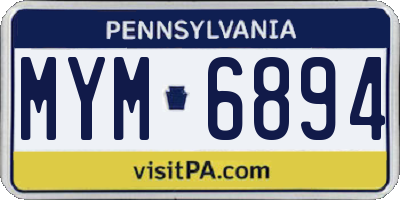 PA license plate MYM6894