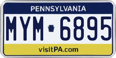 PA license plate MYM6895