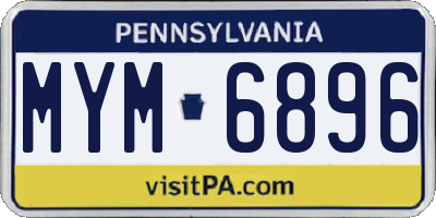 PA license plate MYM6896