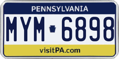 PA license plate MYM6898