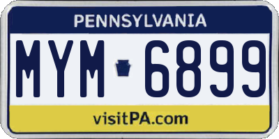 PA license plate MYM6899