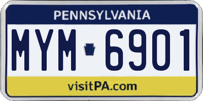 PA license plate MYM6901