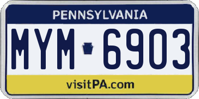 PA license plate MYM6903