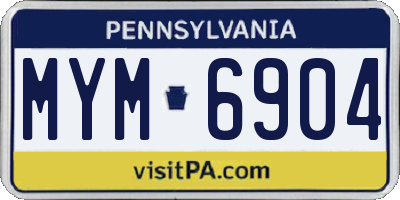 PA license plate MYM6904